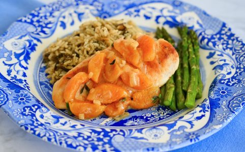 chicken with apricot pan sauce